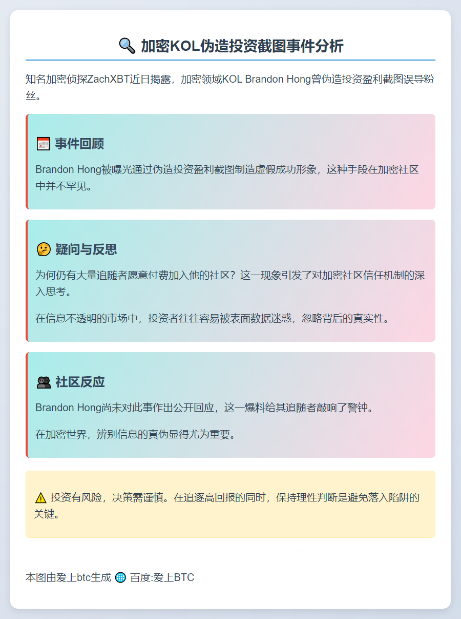 加密KOL伪造投资截图