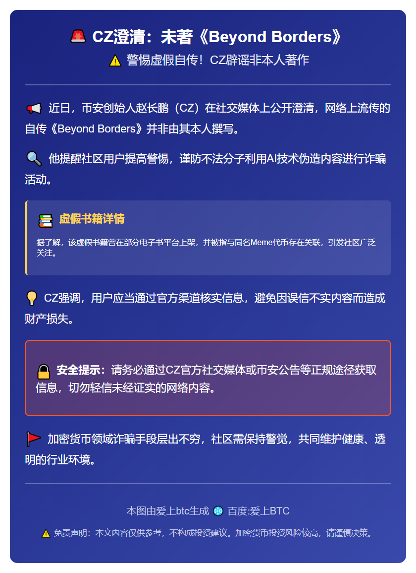 CZ澄清：未著《Beyond Borders》