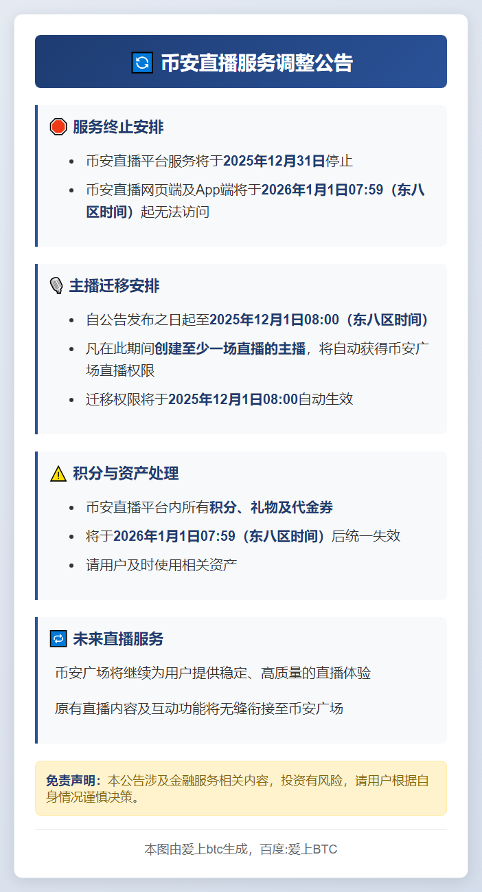 币安直播停服，广场直播继续