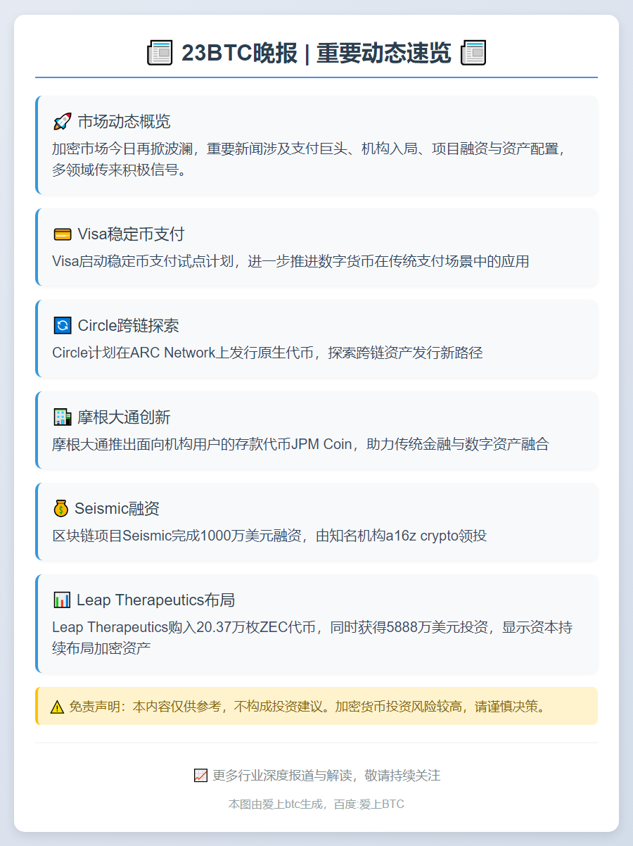 23btc晚报 | 11月12日重要动态速览