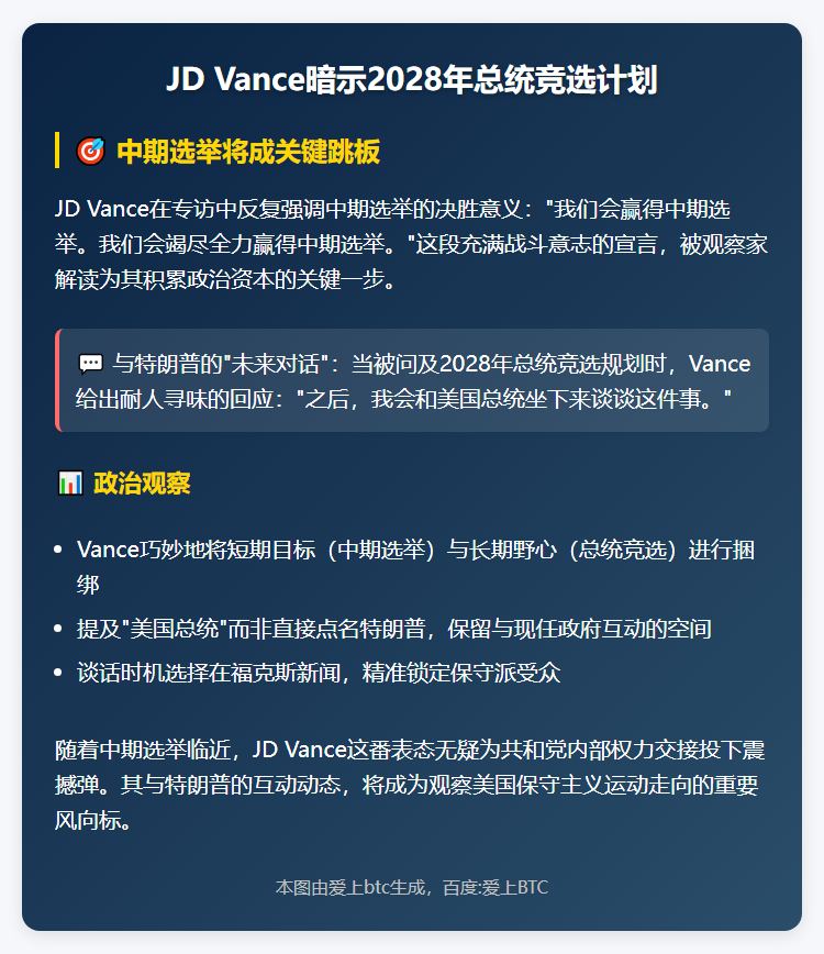 若特朗普再战2024，JD Vance愿意考虑参选
