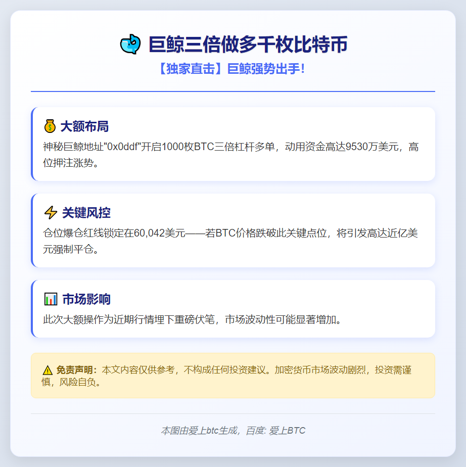巨鲸三倍做多千枚比特币