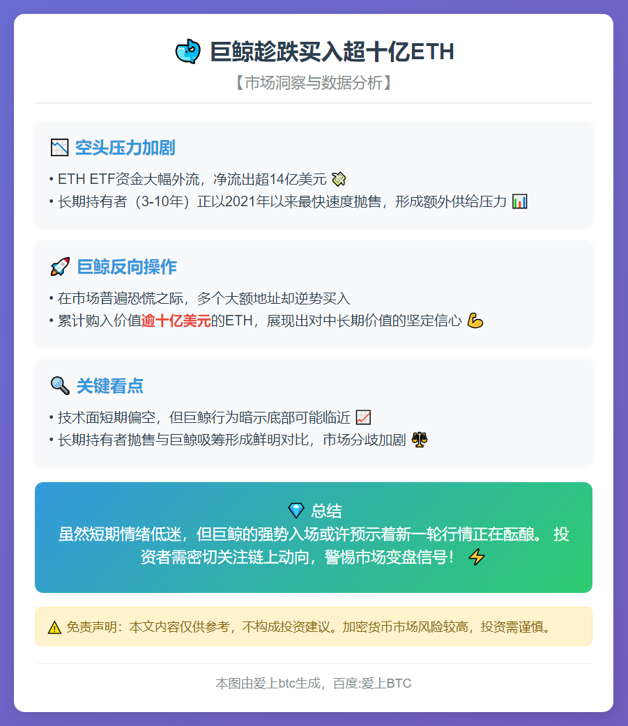 巨鲸趁跌买入超十亿ETH