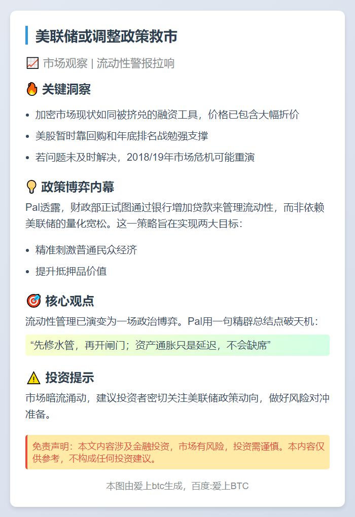 美联储或调整政策救市