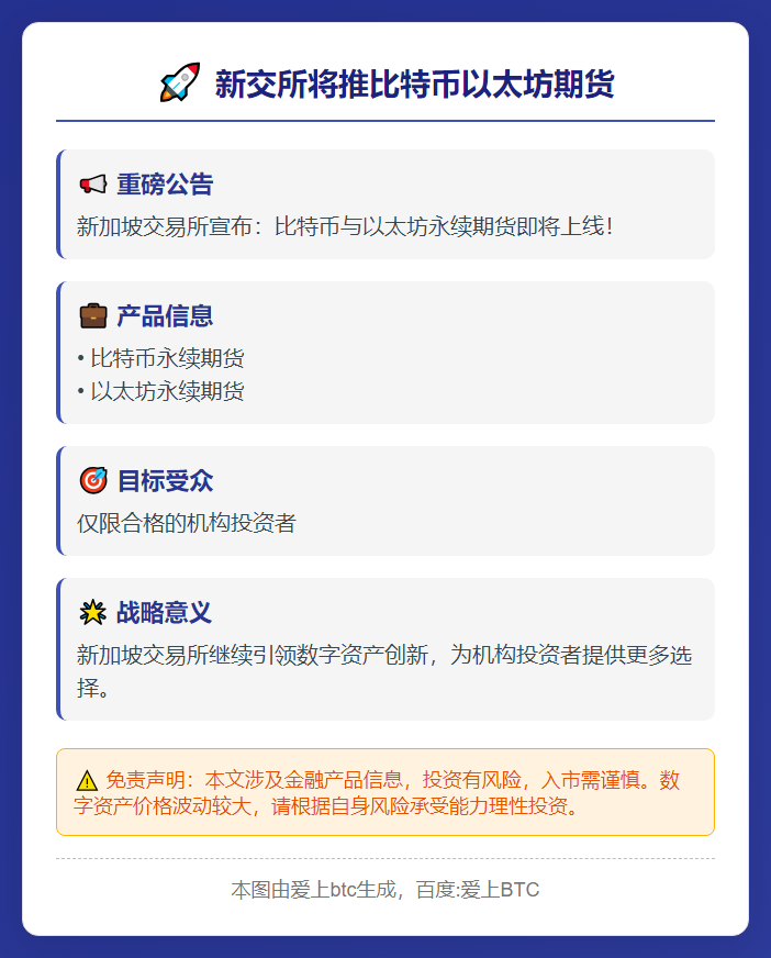 新交所将推比特币以太坊期货