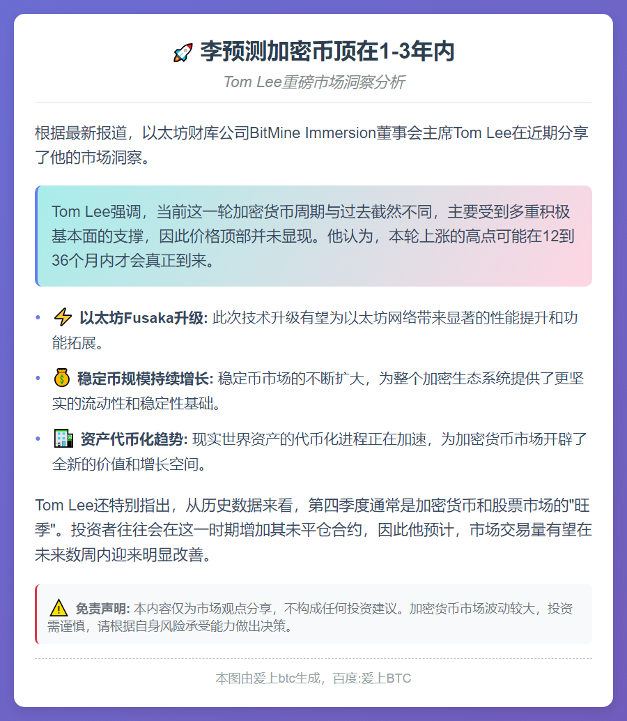 李预测加密币顶在1-3年内