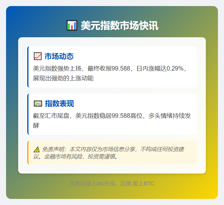 美元指数上涨0.29%