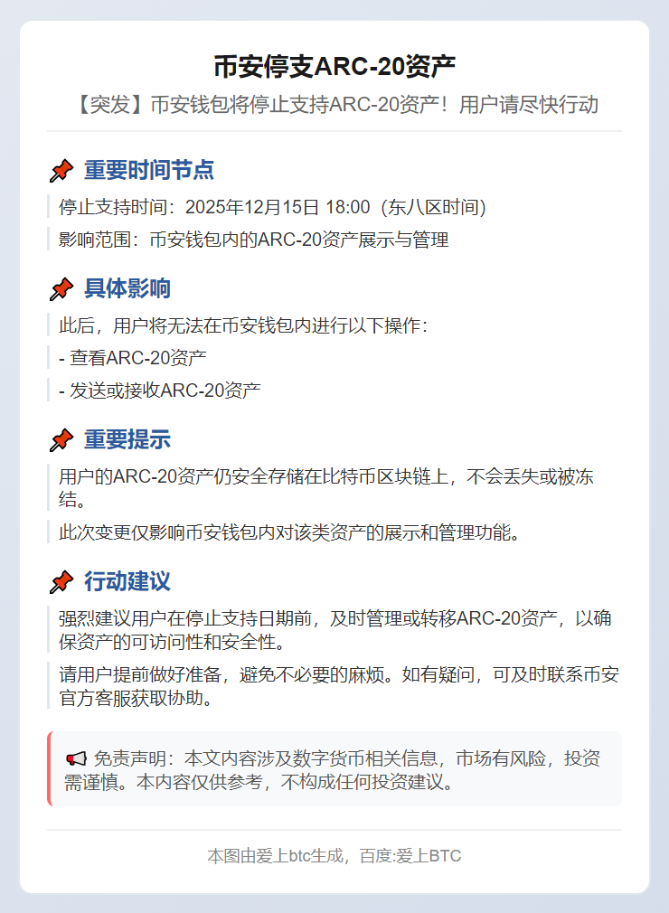 币安停支ARC-20资产