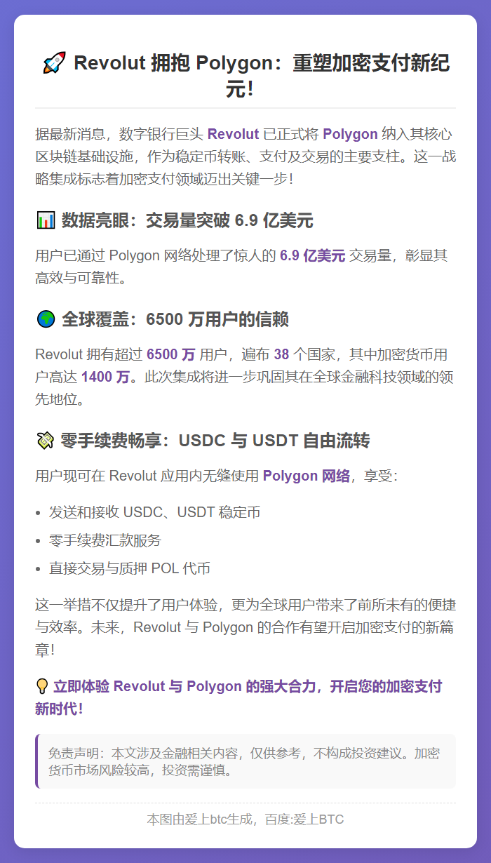 Revolut接入主打Polygon