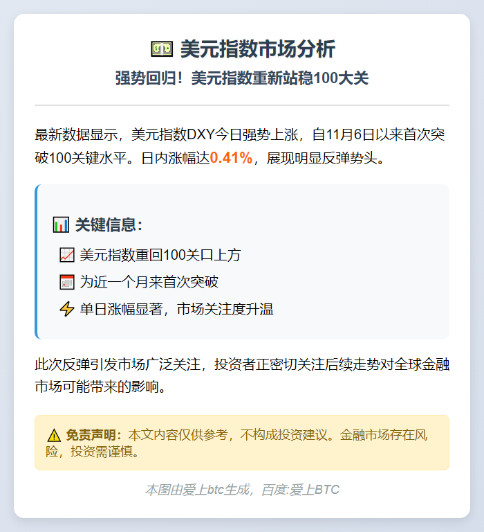 美元指数重返100