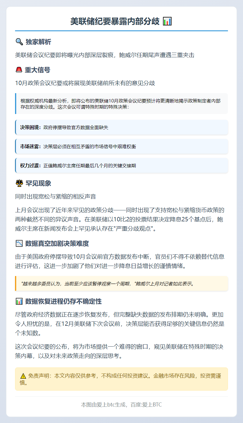 美联储纪要暴露内部分歧