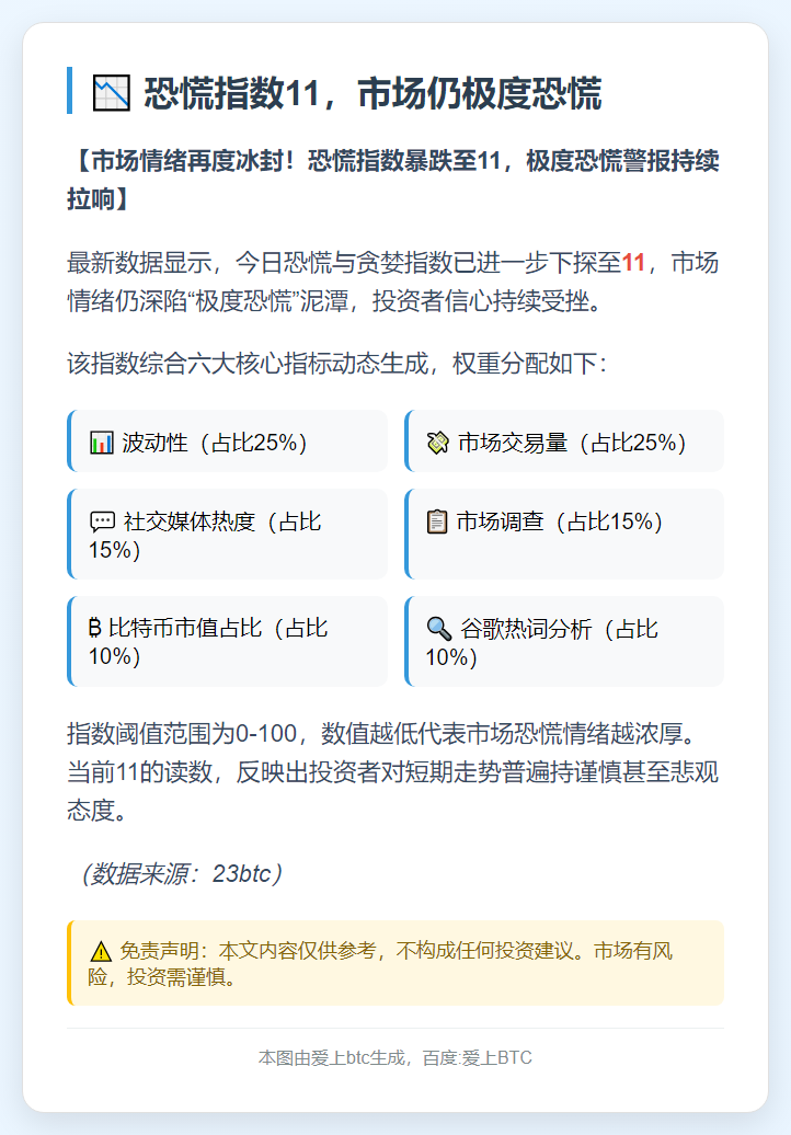 恐慌指数11，市场仍极度恐慌