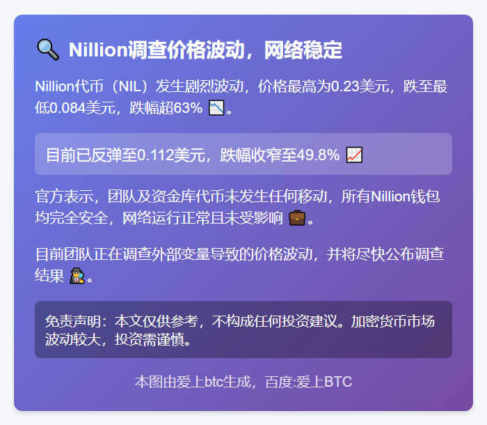 Nillion调查价格波动，网络稳定