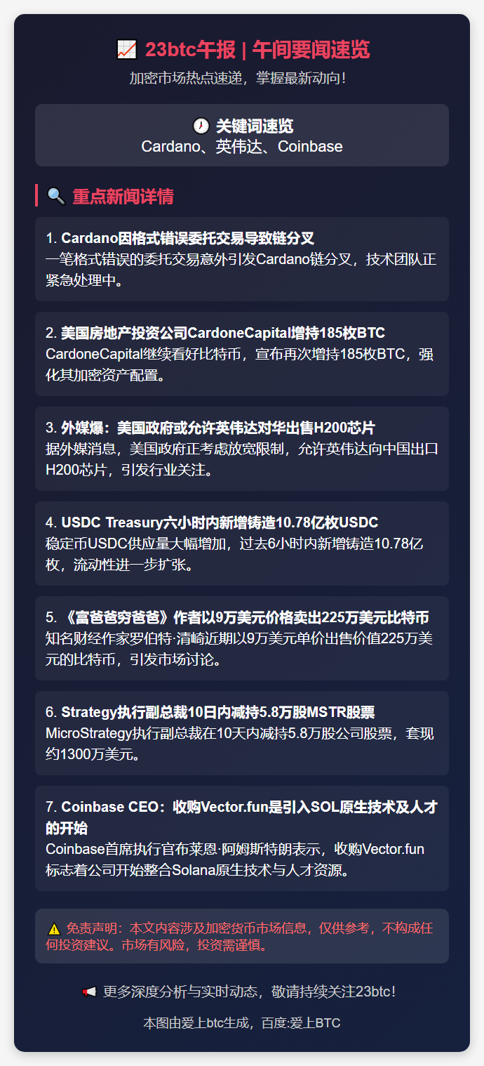 23btc午报 | 11月22日午间要闻速览