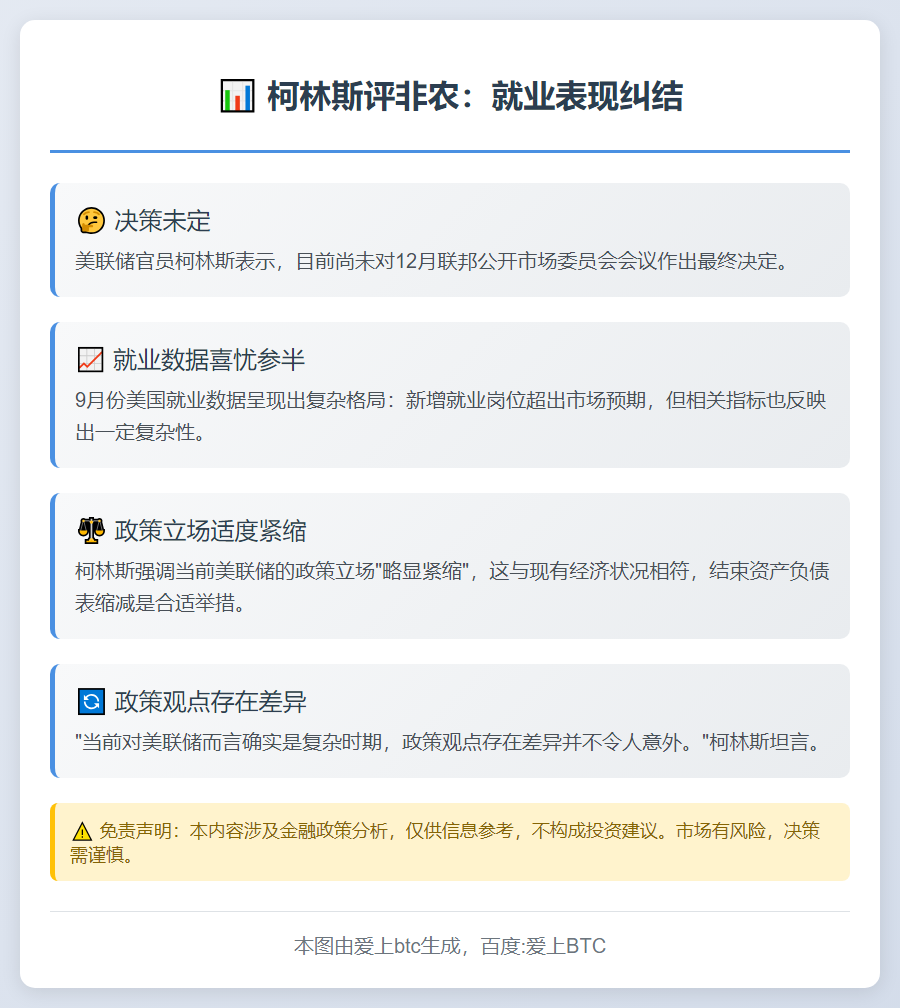 柯林斯评非农：就业表现纠结，新增超预期