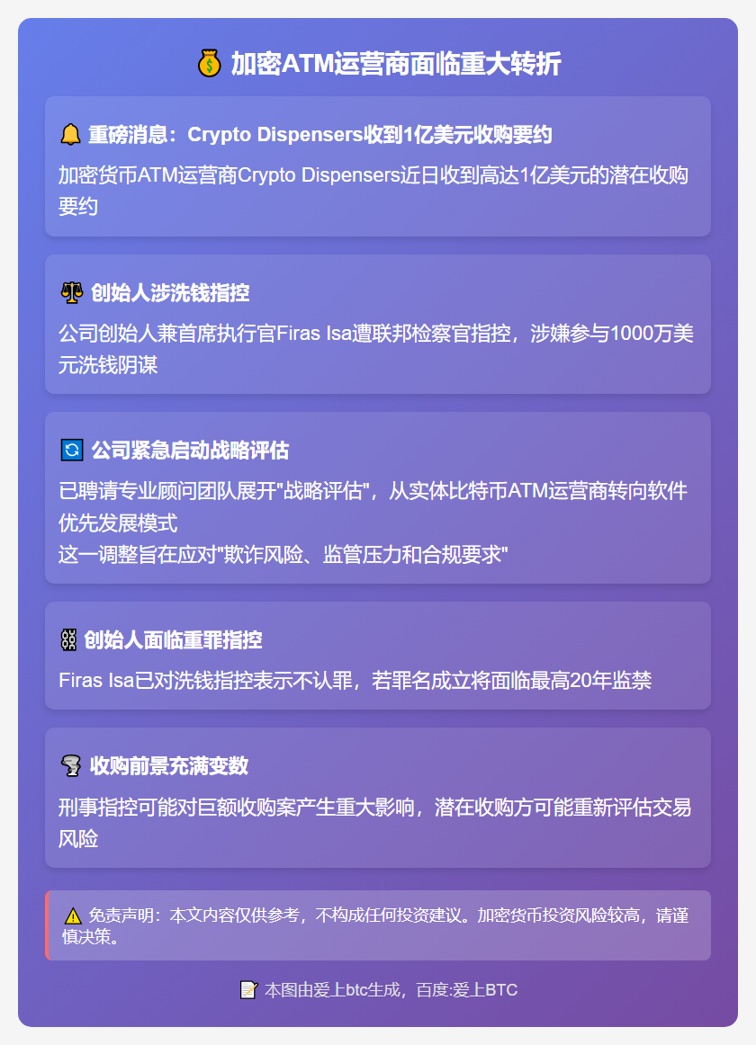 加密ATM运营商拟亿美元出售，创始人涉洗钱