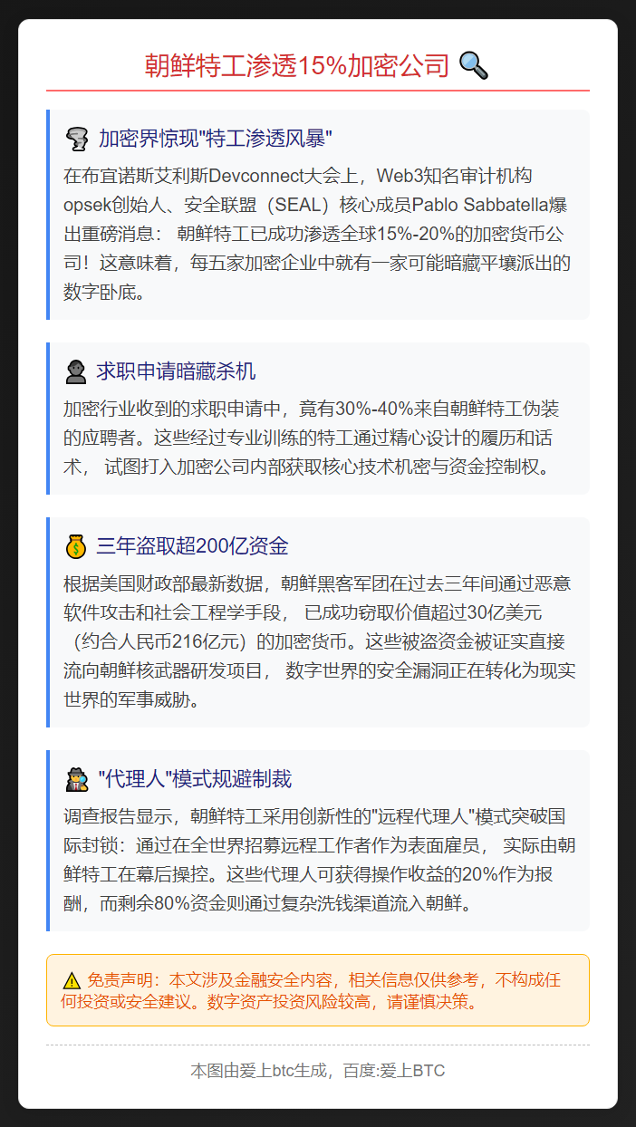 朝鲜特工渗透15%加密公司