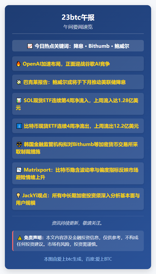 23btc午报 | 11月24日午间要闻