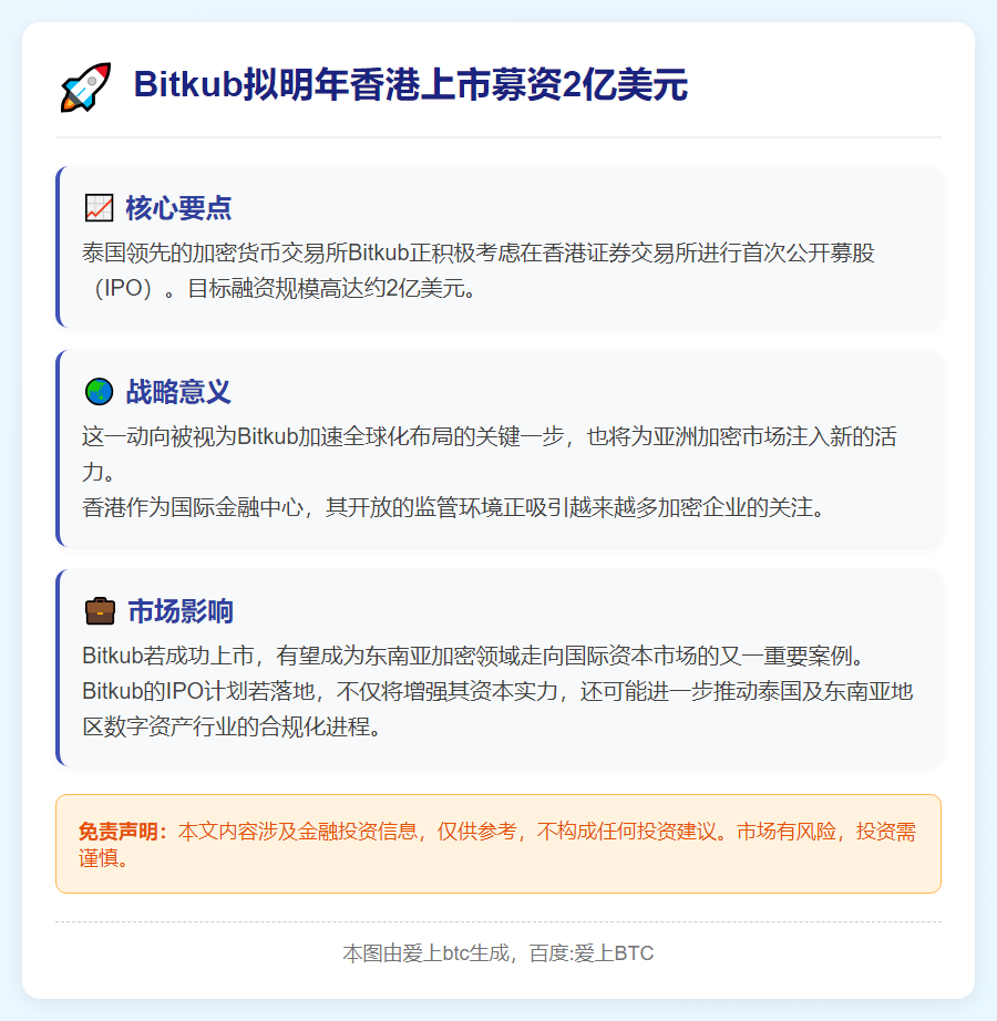 Bitkub拟明年香港上市募资2亿美元