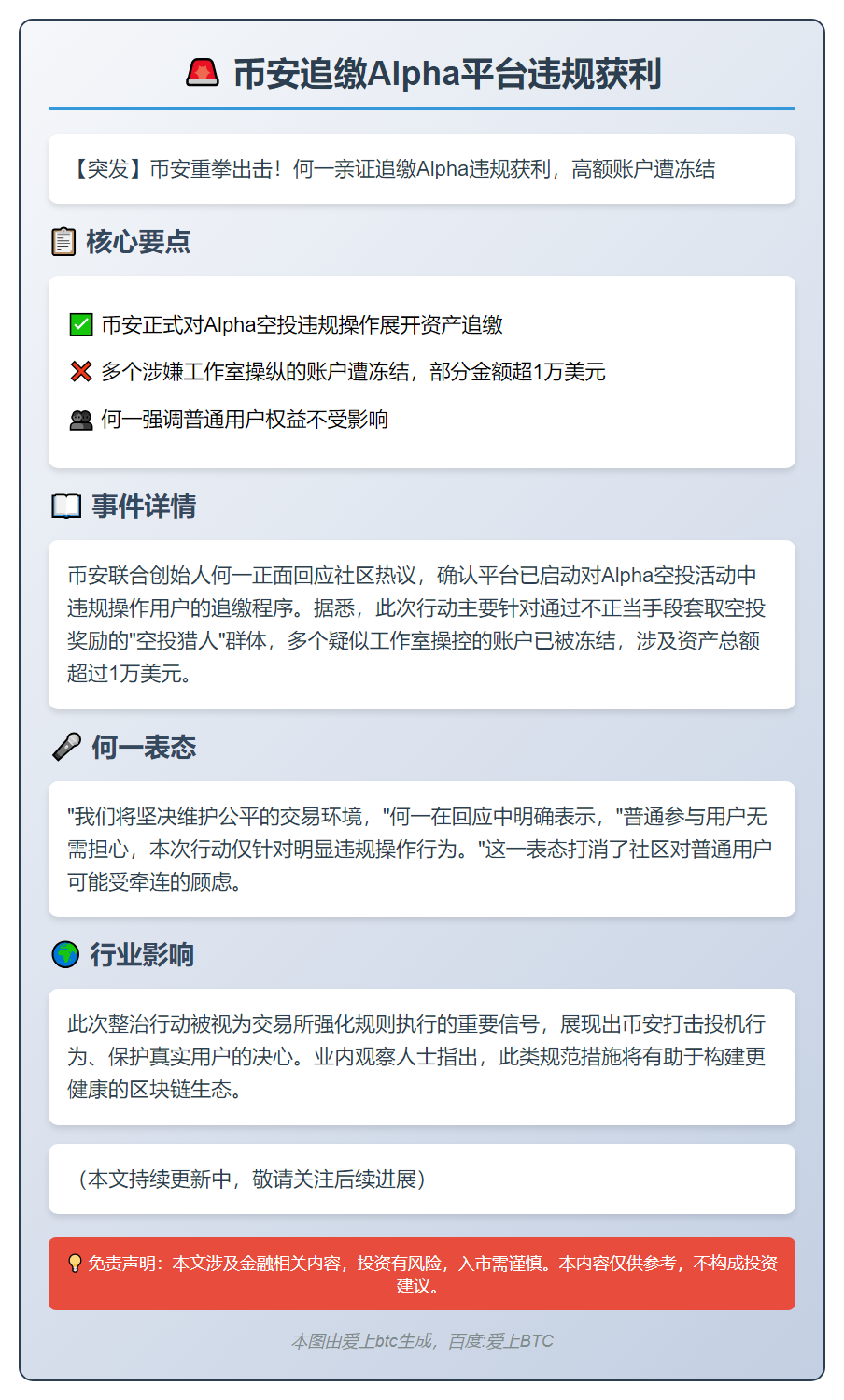 币安追缴Alpha平台违规获利