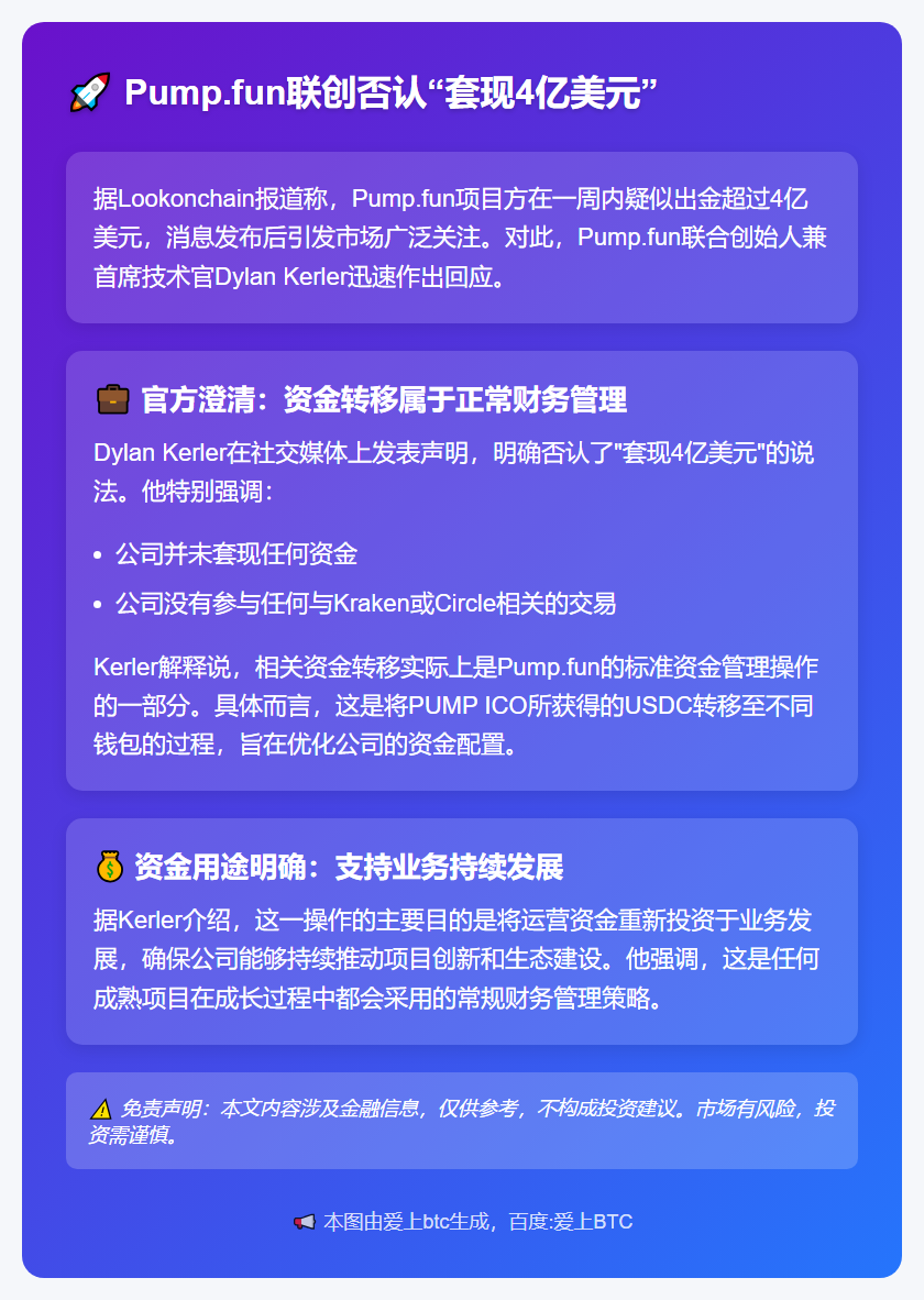 Pump.fun联创否认“套现4亿美元”