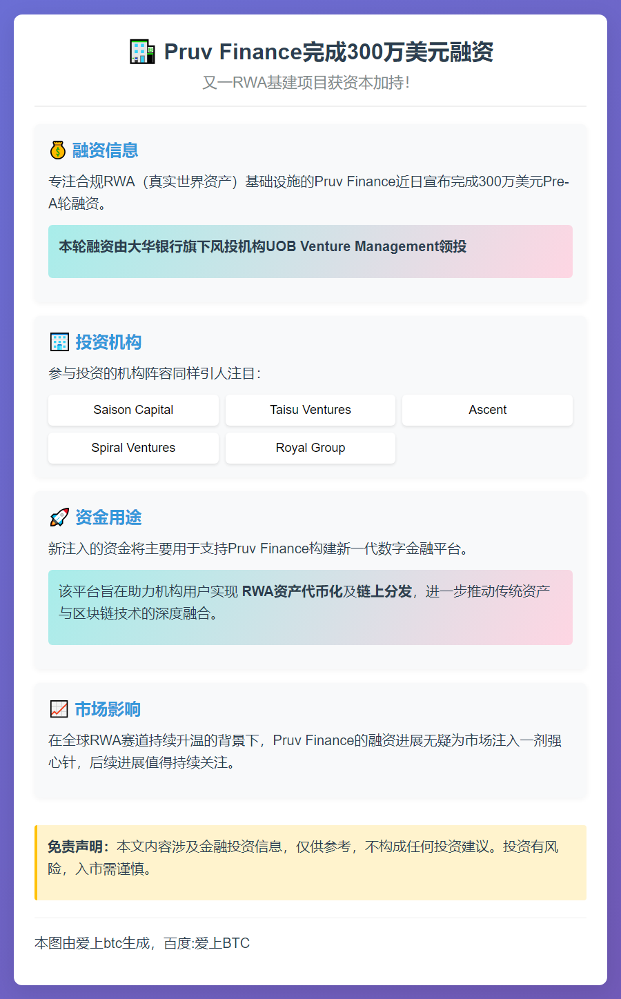 Pruv Finance完成300万美元融资