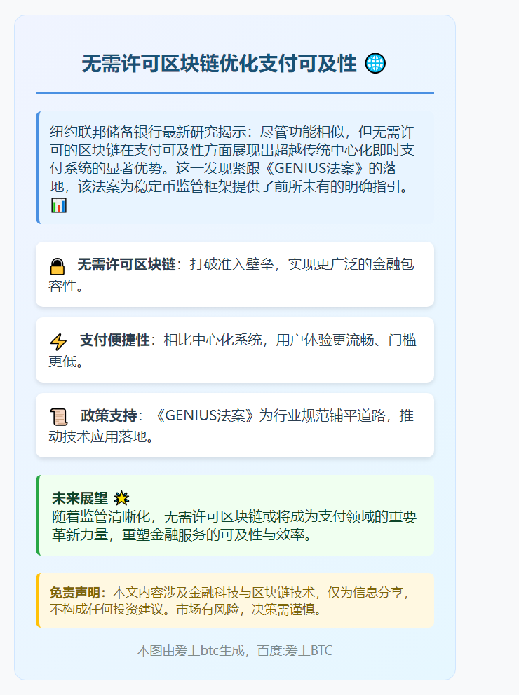 无需许可区块链优化支付可及性