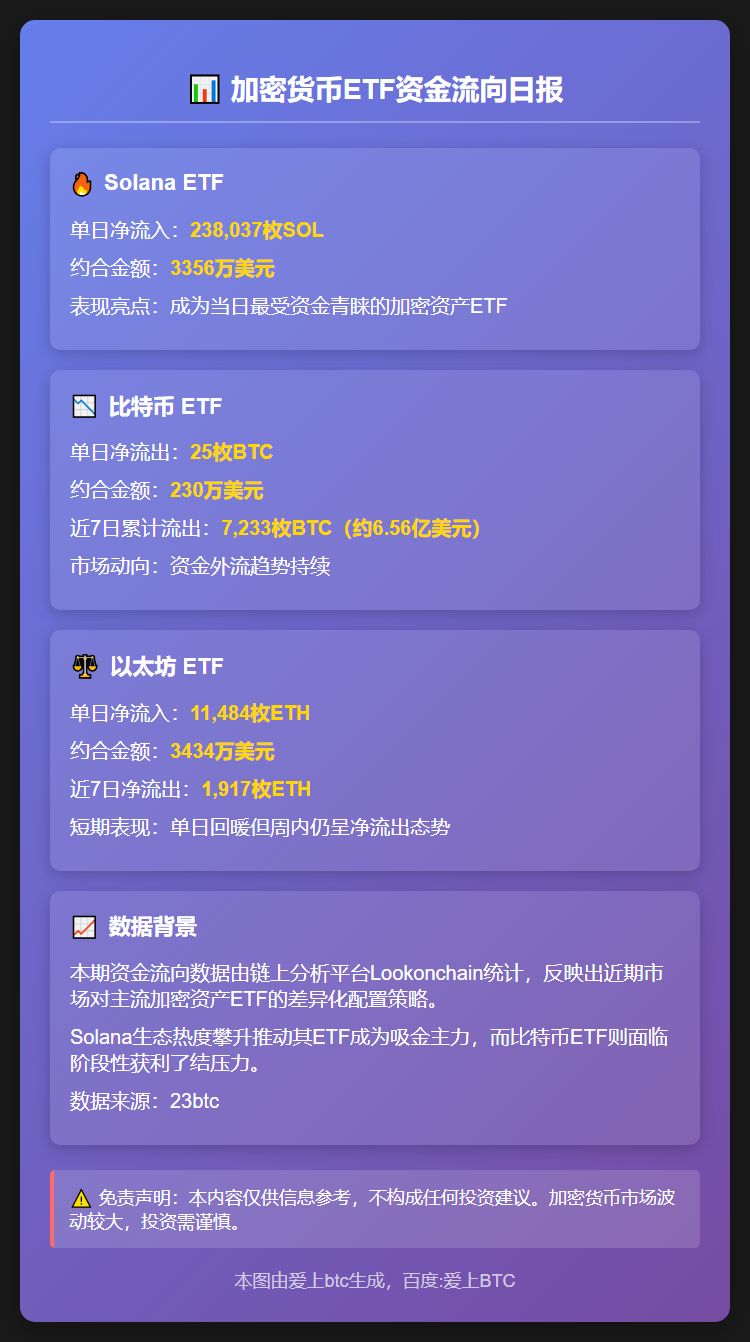 Solana ETF单日净流入超23.8万枚