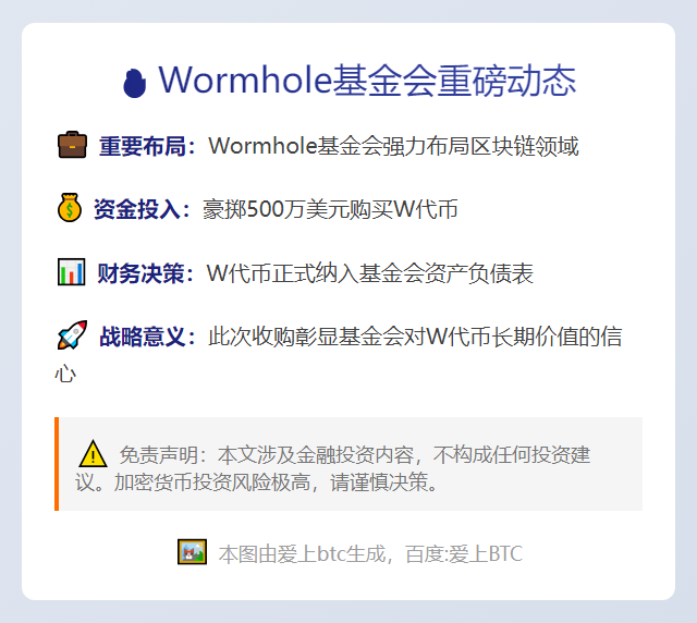 Wormhole基金会五百万美元购W币入表