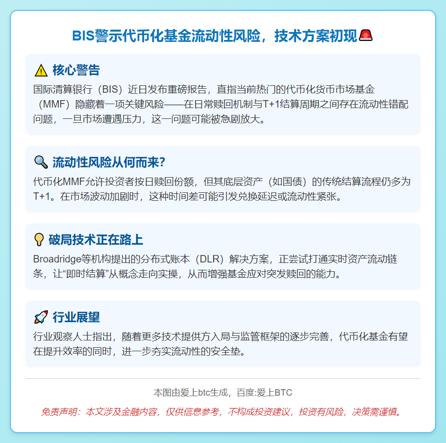 BIS警示代币化基金流动性风险，技术方案初现