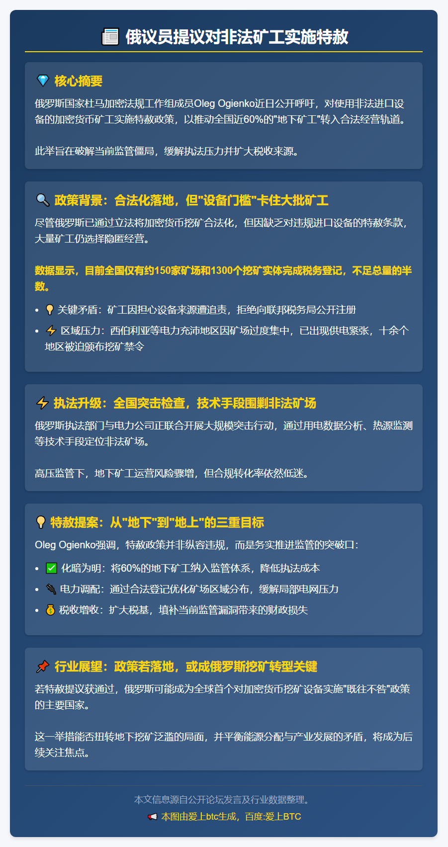 俄议员提议对非法矿工实施特赦