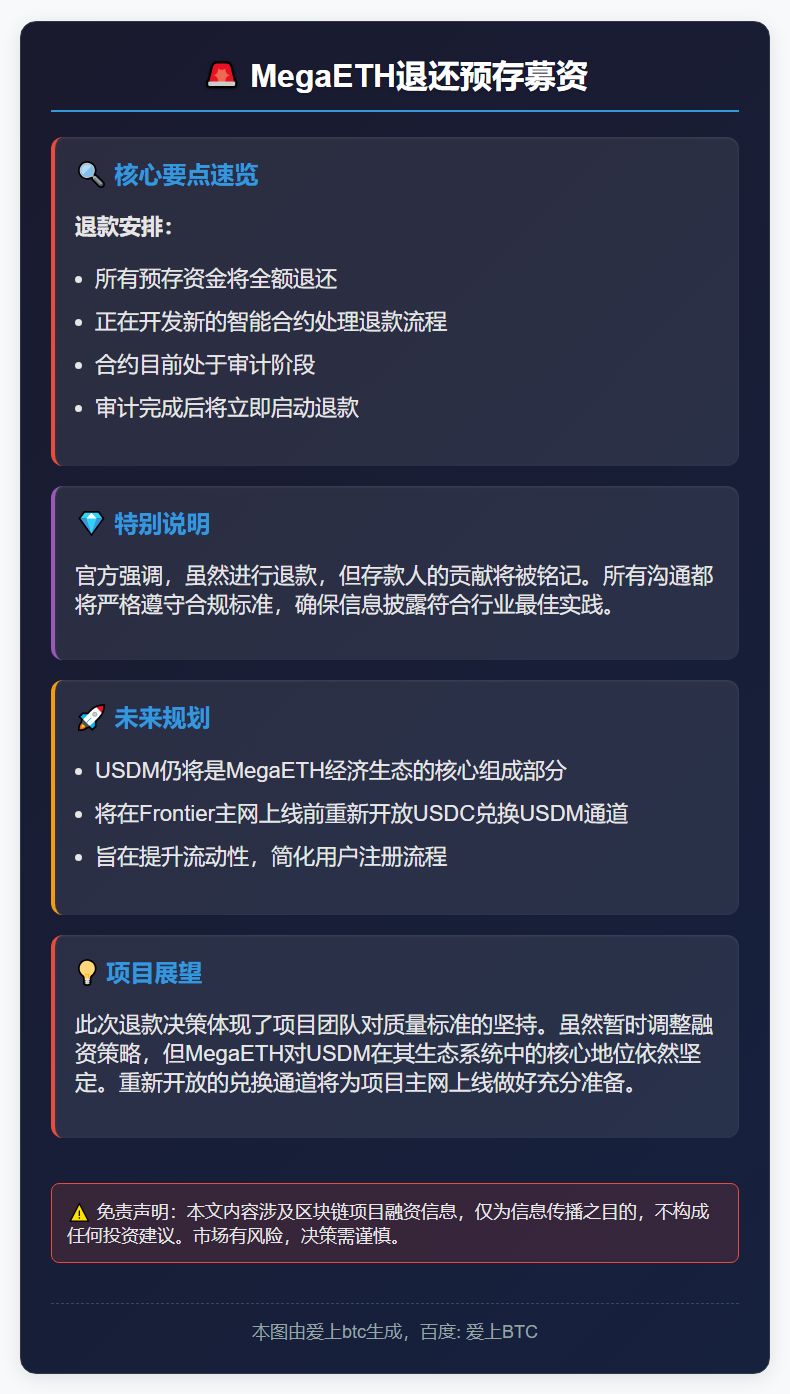 MegaETH退还预存募资