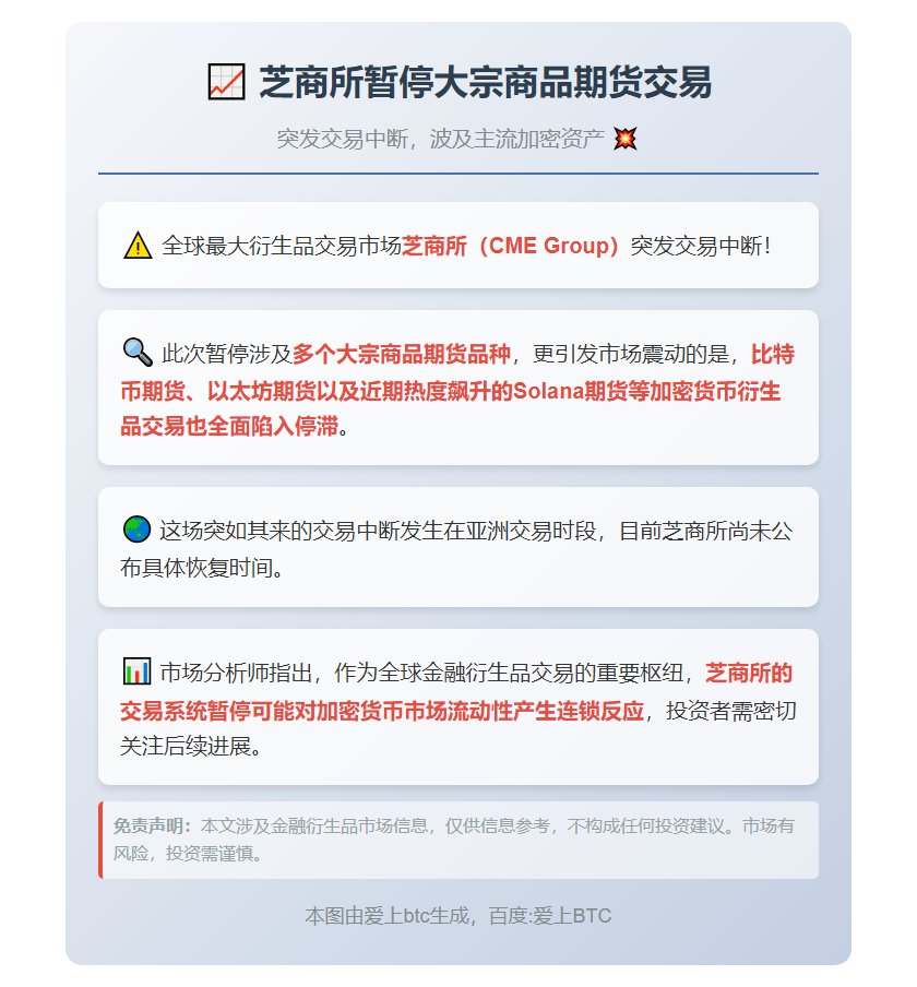 芝商所暂停大宗商品期货交易