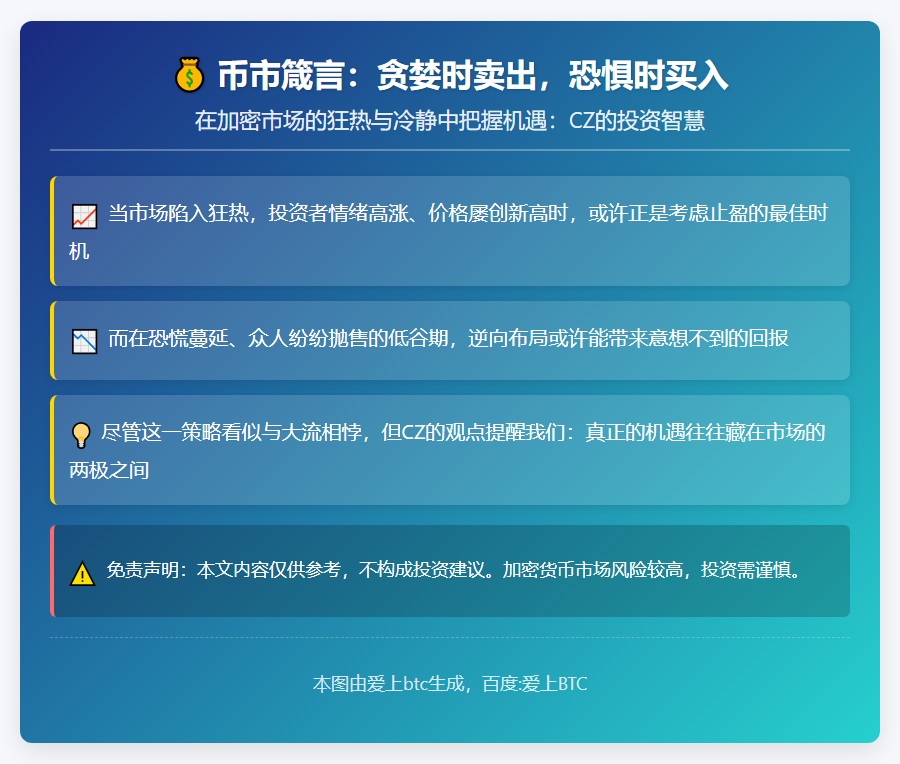 币市箴言：贪婪时卖出，恐惧时买入