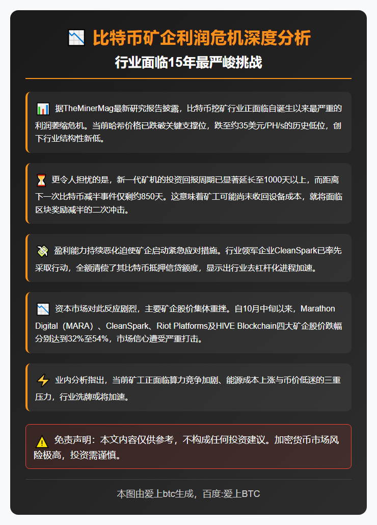比特币矿企面临最差利润周期