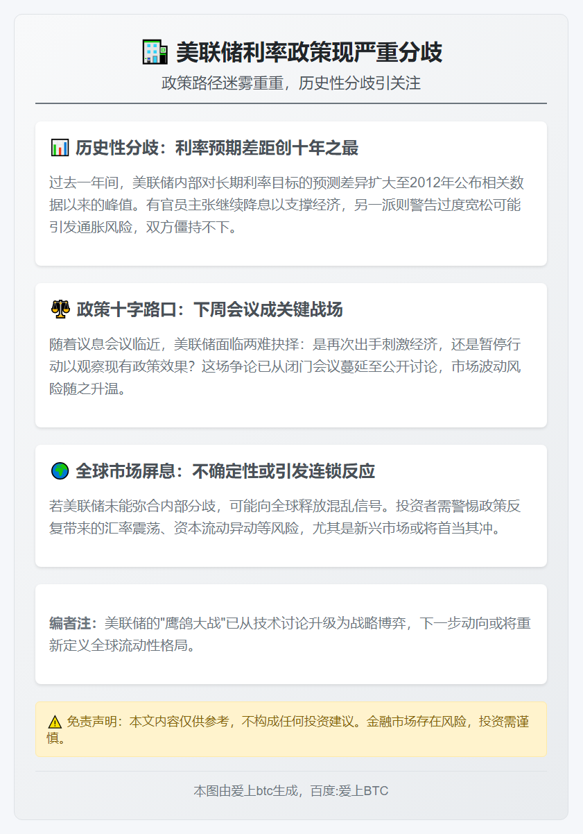 美联储利率政策现严重分歧