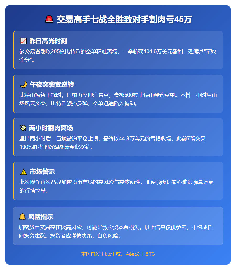 交易高手七战全胜致对手割肉亏45万
