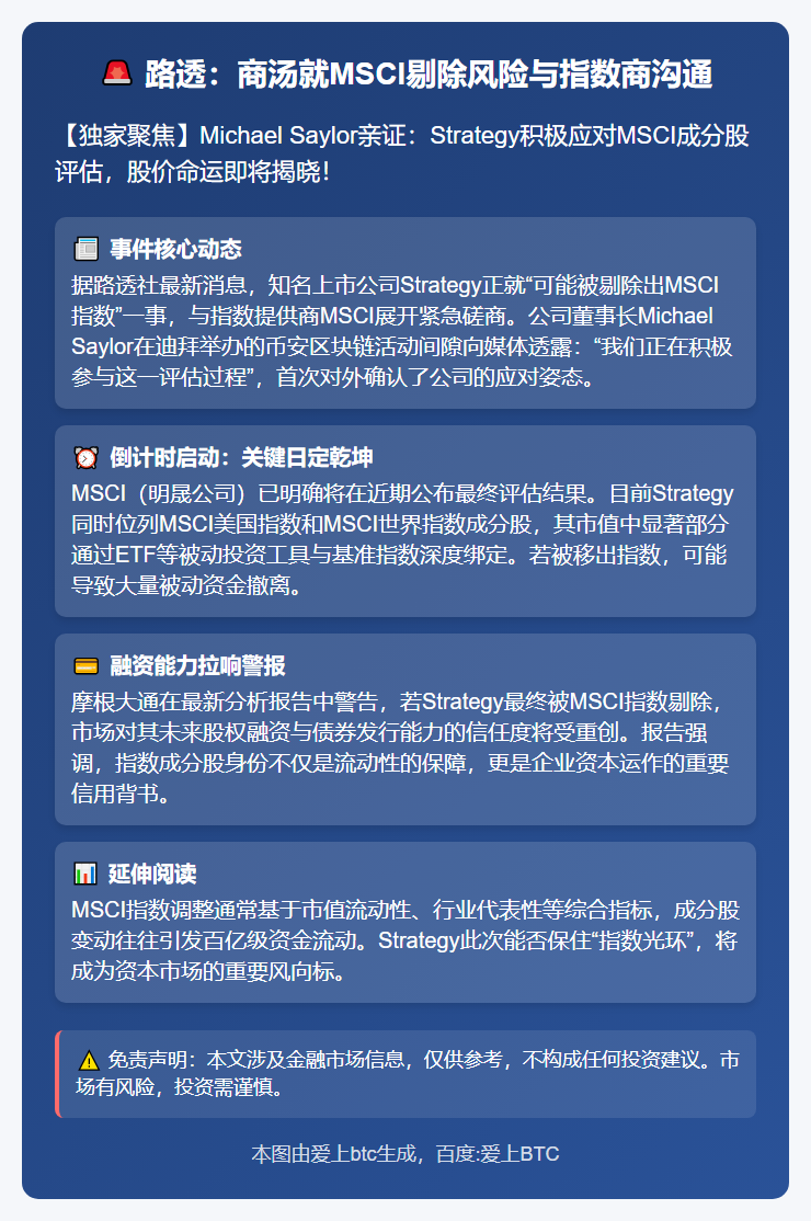 路透：商汤就MSCI剔除风险与指数商沟通