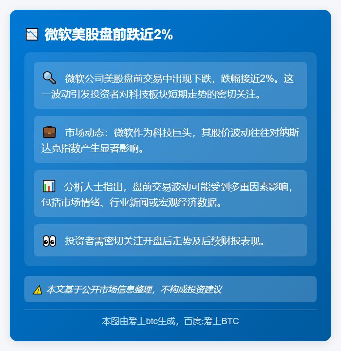 微软美股盘前跌近2%