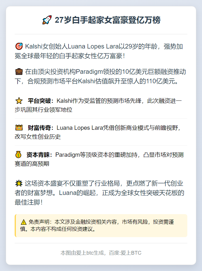 27岁白手起家女富豪登亿万榜