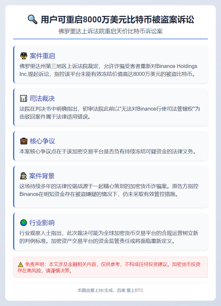 用户可重启8000万美元比特币被盗案诉讼