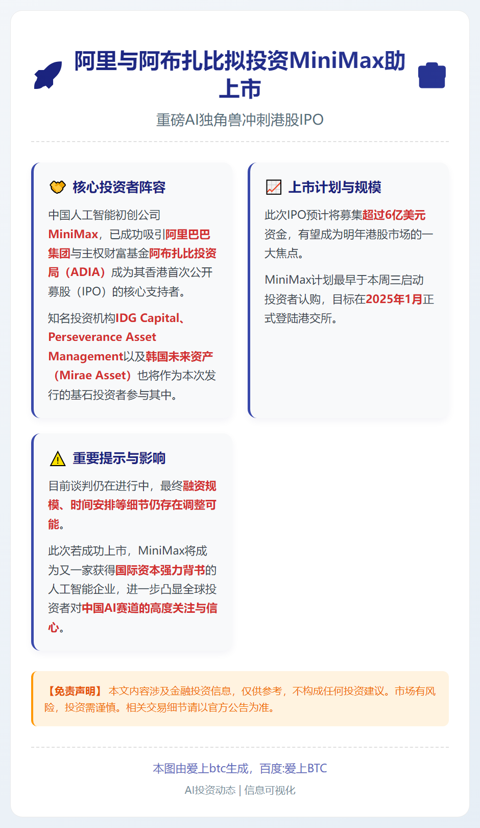 阿里与阿布扎比拟投资MiniMax助上市