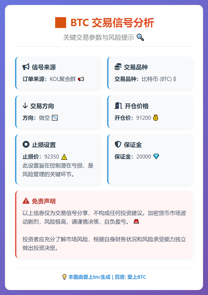 2026-01-12 08:21:35 BTC做空91200止损92350