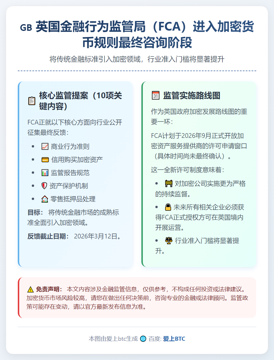 英金融监管机构将完成加密货币规则最终咨询