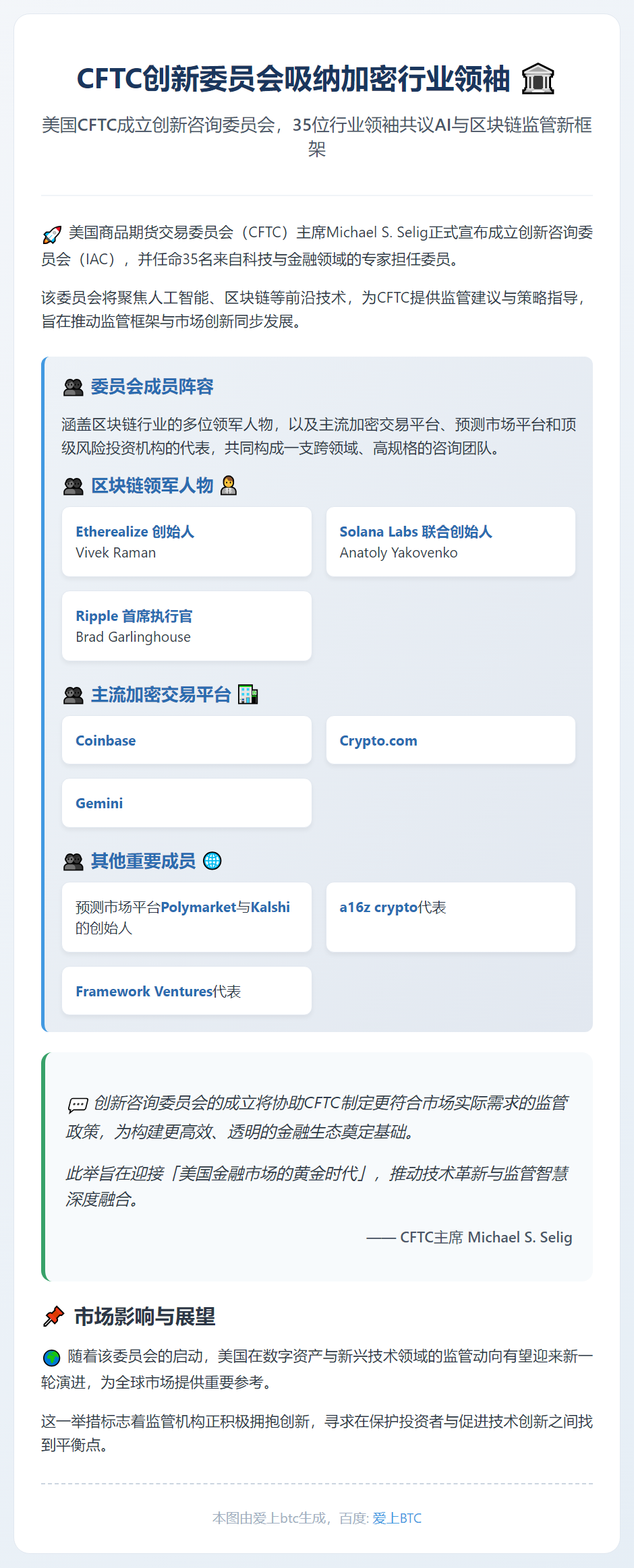 CFTC创新委员会吸纳加密行业领袖