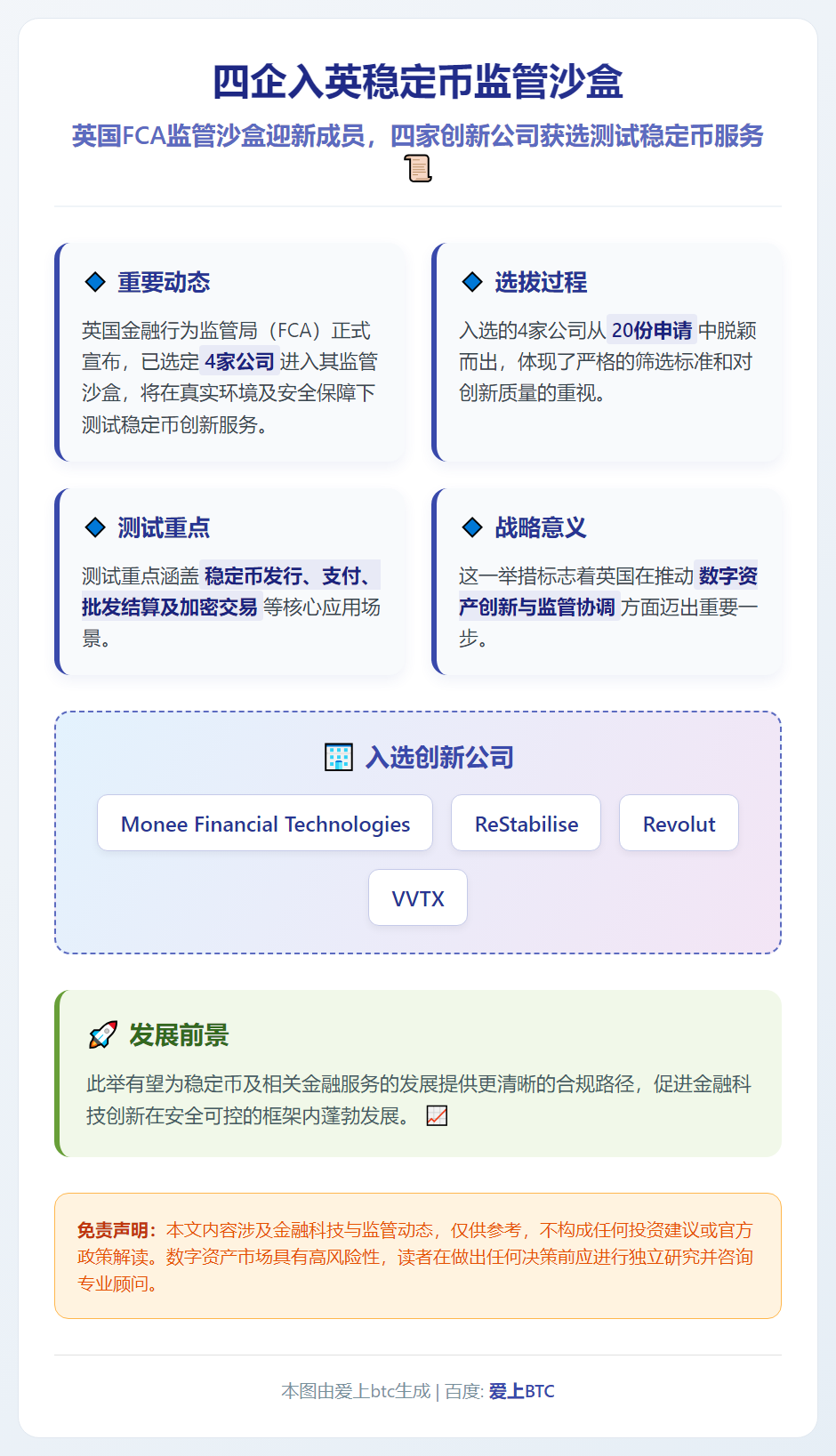 四企入英稳定币监管沙盒