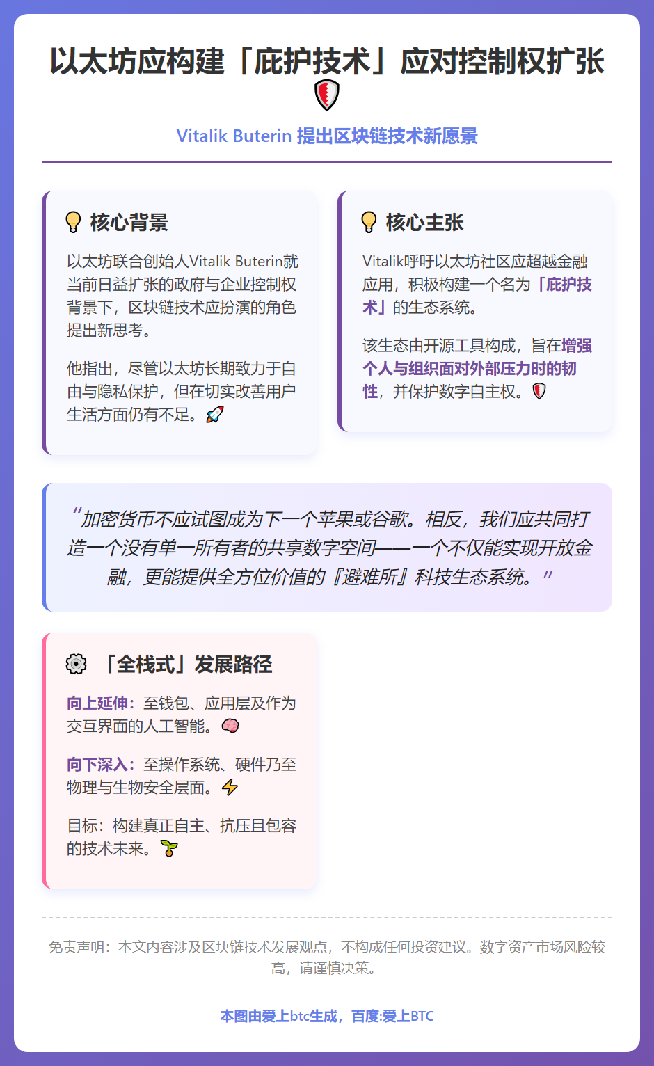 以太坊应构建「庇护技术」应对控制权扩张