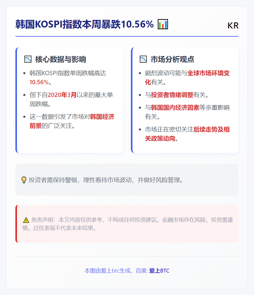 韩国KOSPI指数本周暴跌10.56%