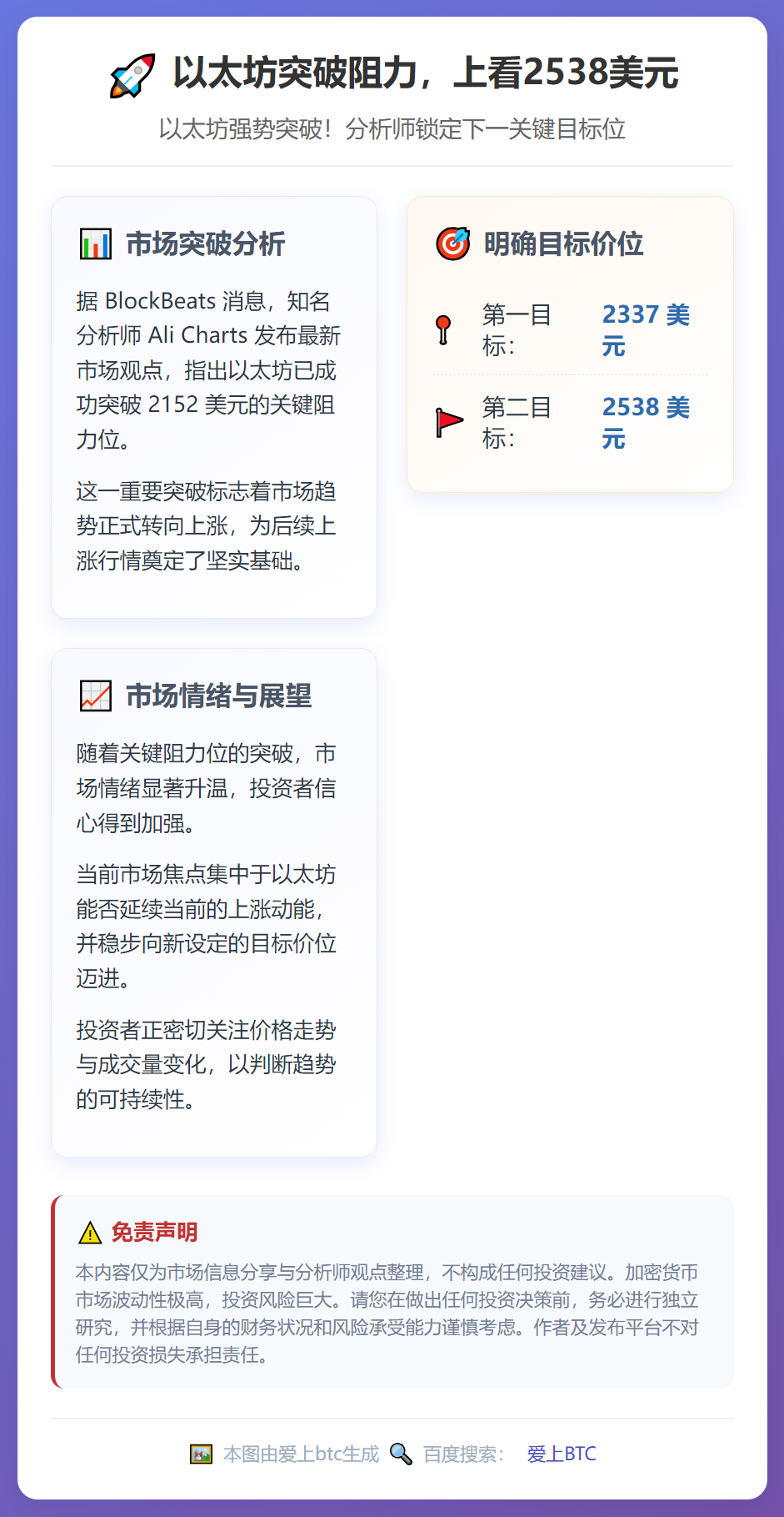 以太坊突破阻力，上看2538美元