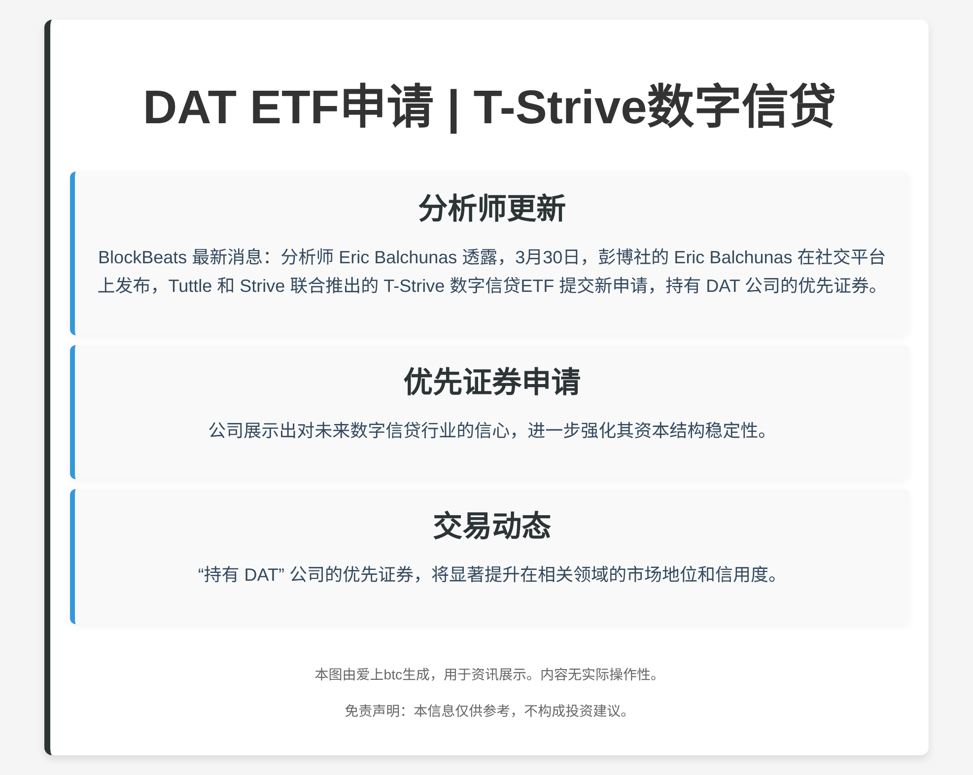 DAT ETF申请  
T-Strive数字信贷  
19